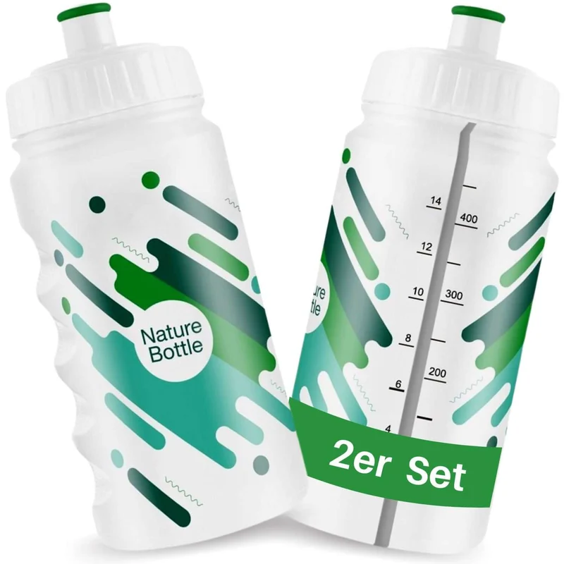 2 Fahrrad Trinkflaschen Zuckerrohr, 500ml